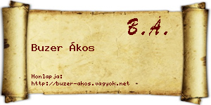 Buzer Ákos névjegykártya